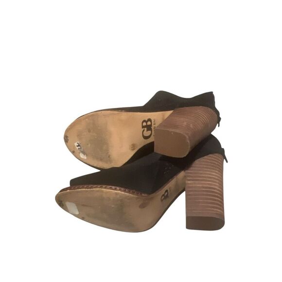 ✨Gianni Bini Schools Out Suede Peep Toe Black Sz 6 Bootie✨ - Picture 5 of 9